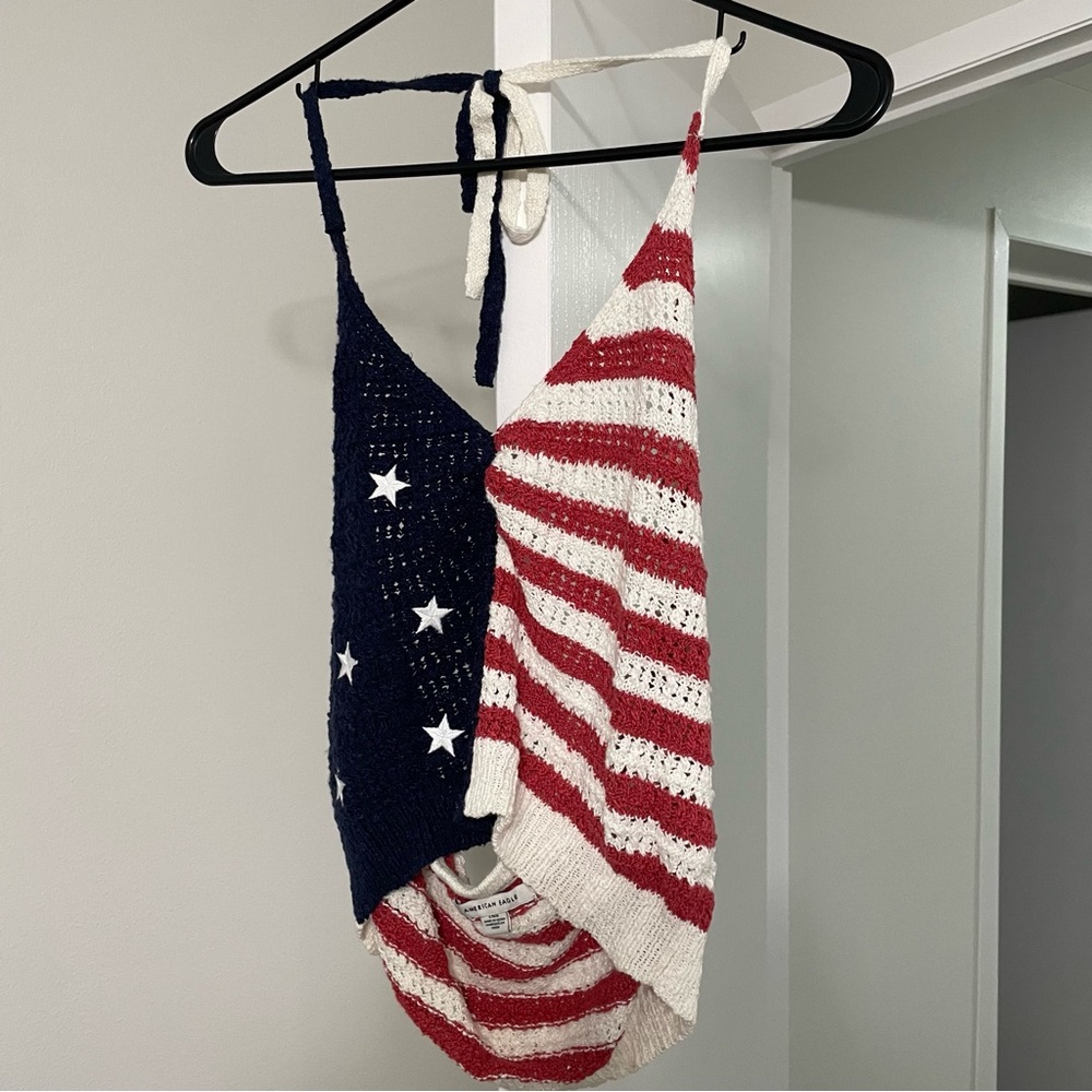 Knit American Flag Top Size L American Eagle lightly worn